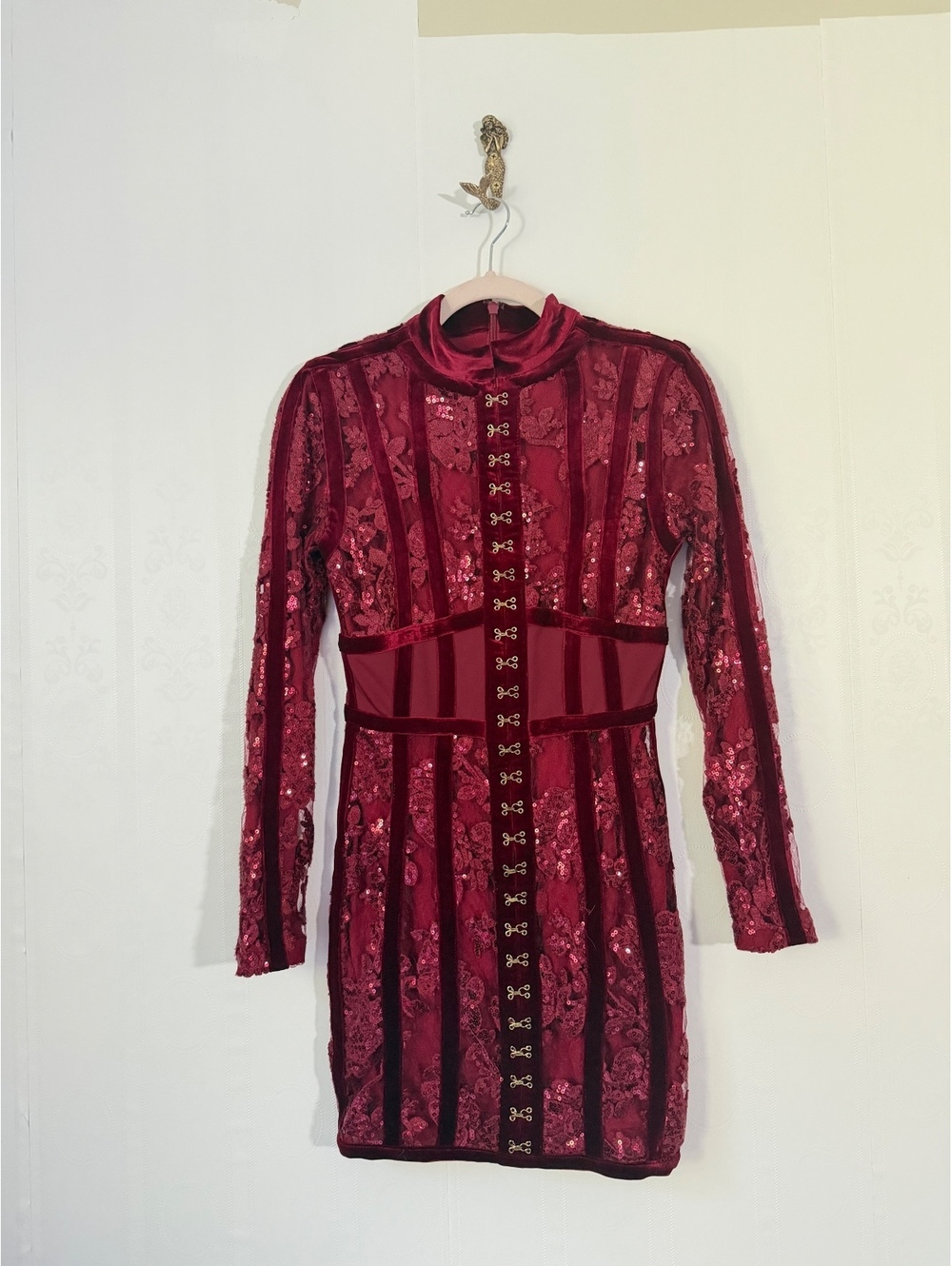 House of CB Red Mini Collared and Corset| Size S